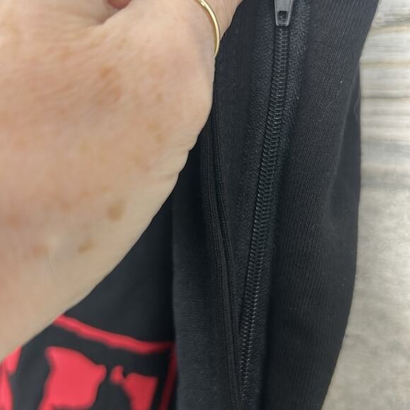 Christopher Rose Dream Rose Embellished Black Sweatpants Size Medium Rhinestones - Picture 8 of 10